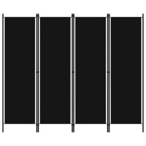 vidaXL Cloison de séparation 4 panneaux Noir 200x180 cm