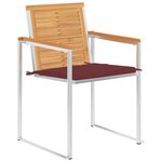 vidaXL Chaises de jardin avec coussins 2 Pièces Teck solide et acier