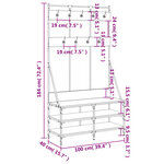 vidaXL Porte-vêtements et rangement des chaussures noir 100x40x184 cm