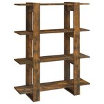 vidaXL Bibliothèque/Séparateur de pièce Chêne fumé 100x30x123 5 cm