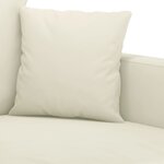 vidaXL Canapé à 3 places Crème 180 cm Velours