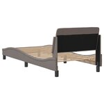 vidaXL Cadre de lit avec tête de lit Taupe 90x200 cm Tissu
