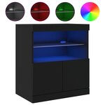 vidaXL Buffet avec lumières LED noir 60x37x67 cm