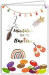 Carte Félicitations pour ton BAPTÊME en Or Doré Brillant avec Enveloppe 12x17 5cm