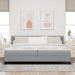 Lit Box Spring vidaXL avec Matelas Gris Clair 200x200 cm Tissu