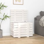 vidaXL Boîte de rangement Blanc 58x40 5x42 cm Bois massif de pin