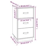  vidaXL Tables de chevet 2 Pièces Blanc 40x40x75 cm Bois de pin massif