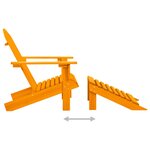 vidaXL Chaise de jardin Adirondack avec pouf bois de sapin orange