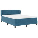 Lit à ressort vidaXL avec matelas bleu foncé 140x190 cm en velours