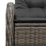 Canapé de jardin 2 places avec coussins Gris en Poly Rattan