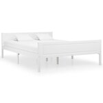 vidaXL Cadre de lit Bois de pin massif Blanc 120x200 cm