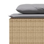 vidaXL Ensemble à manger de jardin et coussins 3 Pièces Beige poly rotin