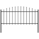 vidaXL Clôture de jardin à dessus en lance Acier (0 5-0 75)x1 7 m Noir