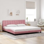 vidaXL Cadre de lit sans matelas rose 200x200 cm velours