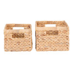 2 paniers rectangulaires en jacinthe d'eau