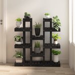 vidaXL Support à plantes Noir 104 5x25x109 5 cm Bois massif de pin