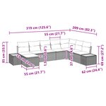 vidaXL Ensemble de canapé de jardin 8 pièces avec coussins Beige Poly Rattan Acacia