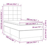 vidaXL Sommier à lattes de lit avec matelas Gris foncé 100x200cm Tissu