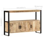 vidaXL Armoire latérale 120x30x75 cm Bois de manguier solide
