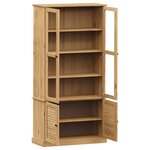 vidaXL Vitrine en verre VIGO 85x35x170 cm bois massif de pin
