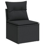 vidaXL Salon de jardin avec coussins 14 Pièces noir résine tressée