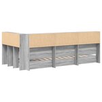 vidaXL Lit bibliothèque gris Sonoma 90x200 cm en bois d'ingénierie