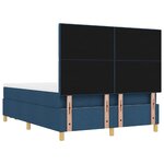 vidaXL Lit à ressort avec matelas et banc bleu 140x200 cm en tissu