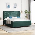 vidaXL Lit à ressorts avec matelas vert foncé 180x200 cm  velours