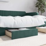 vidaXL Tiroirs de lit 2 Pièces vert foncé bois d'ingénierie et velours