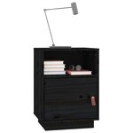 vidaXL Table de chevet Noir 40x34x55 cm Bois de pin massif