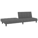 vidaXL Canapé-lit à 2 places gris foncé velours