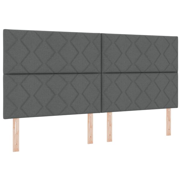 vidaXL Tête de lit design blocs géométriques gris foncé  200 cm en tissu