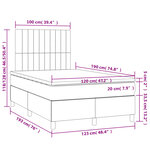 vidaXL Sommier à lattes de lit avec matelas gris foncé 120x190cm tissu