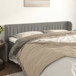 vidaXL Tête de lit avec oreilles Gris clair 163x23x78/88 cm Velours