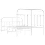 vidaXL Cadre de lit métal sans matelas et pied de lit blanc 120x190 cm