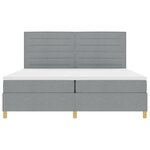 vidaXL Lit à ressorts avec matelas gris clair 200x200 cm en tissu