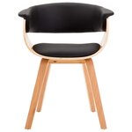 vidaXL Chaise à manger noir bois courbé et similicuir