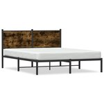 vidaXL Cadre de lit en métal sans matelas chêne fumé 150x200 cm