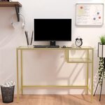 vidaXL Bureau d'ordinateur Transparent 100x36x74 cm Verre trempé