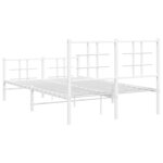 vidaXL Cadre de lit métal sans matelas et pied de lit blanc 120x190 cm
