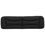 vidaXL Coussin de tête de lit noir 180 cm similicuir
