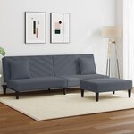vidaXL Ensemble de canapés 2 Pièces avec coussins gris foncé velours