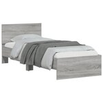 vidaXL Cadre de lit sans matelas avec tête de lit 90x200 cm
