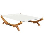 vidaXL Lit de repos extérieur 165x188 5x46 cm Bois courbé massif Crème