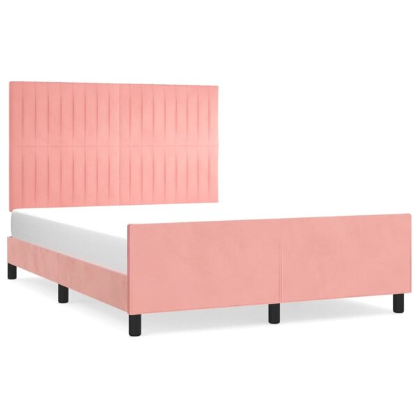 vidaXL Cadre de lit sans matelas rose 140x190 cm velours