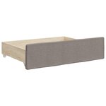 vidaXL Lit de jour avec gigogne et tiroirs taupe 100x200 cm tissu