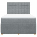 vidaXL Sommier à lattes de lit avec matelas Gris clair 160x200cm Tissu