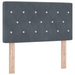 Lit à ressort avec matelas vidaXL Gris foncé 80x200 cm en velours