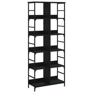 vidaXL Bibliothèque noir 78 5x33x188 5 cm bois d'ingénierie