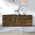 vidaXL Buffets 3 Pièces Chêne fumé Bois d'ingénierie